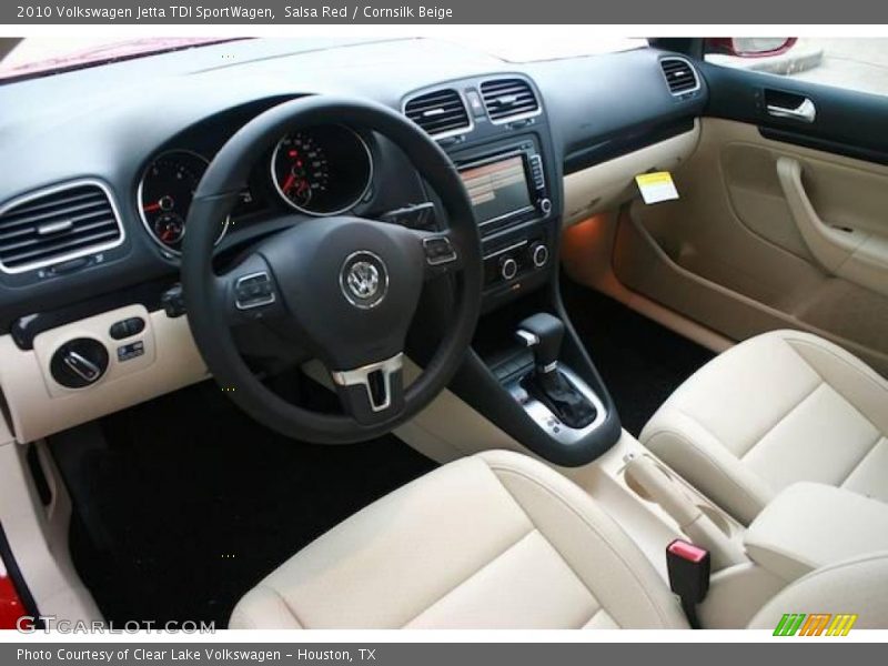 Salsa Red / Cornsilk Beige 2010 Volkswagen Jetta TDI SportWagen
