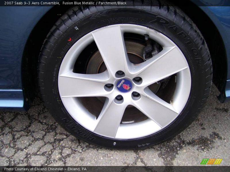 Fusion Blue Metallic / Parchment/Black 2007 Saab 9-3 Aero Convertible