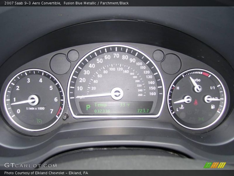 Fusion Blue Metallic / Parchment/Black 2007 Saab 9-3 Aero Convertible