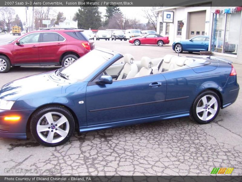 Fusion Blue Metallic / Parchment/Black 2007 Saab 9-3 Aero Convertible
