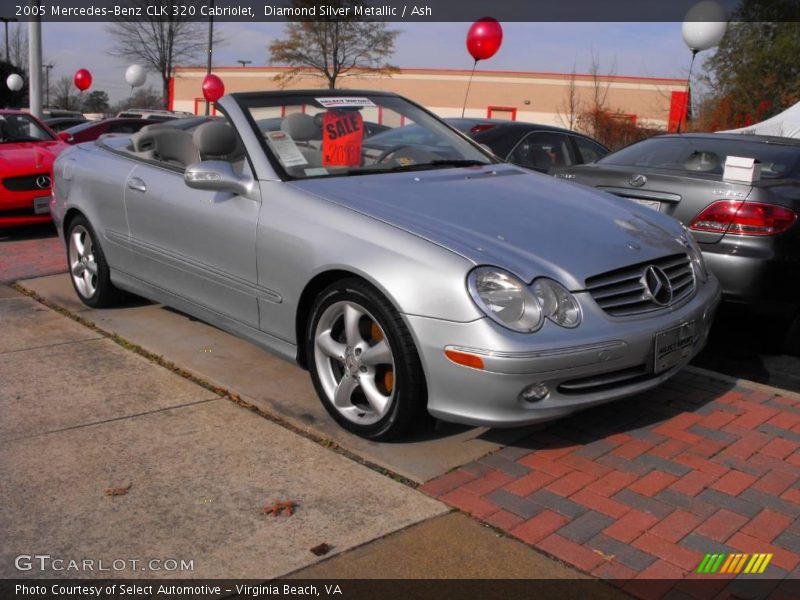 Diamond Silver Metallic / Ash 2005 Mercedes-Benz CLK 320 Cabriolet