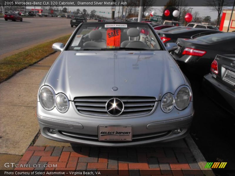 Diamond Silver Metallic / Ash 2005 Mercedes-Benz CLK 320 Cabriolet