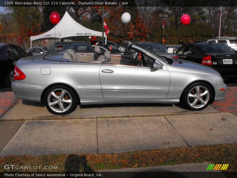 Diamond Silver Metallic / Ash 2005 Mercedes-Benz CLK 320 Cabriolet