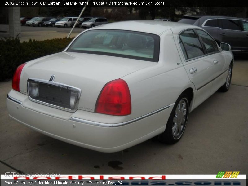 Ceramic White Tri Coat / Dark Stone/Medium Light Stone 2003 Lincoln Town Car Cartier