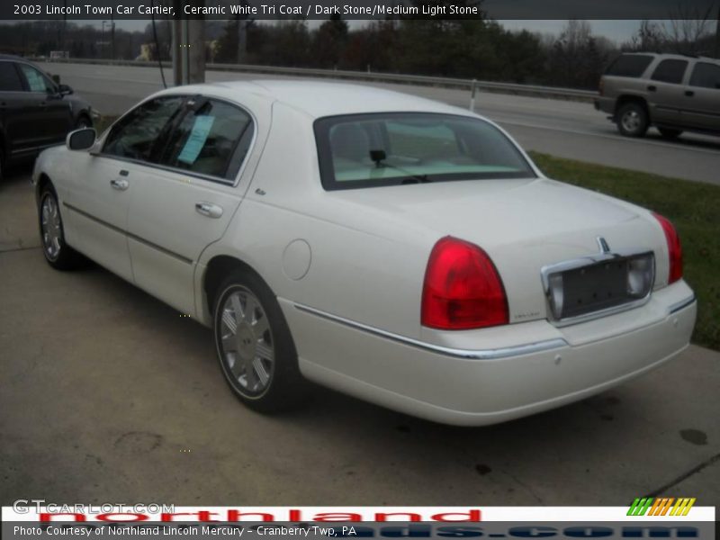 Ceramic White Tri Coat / Dark Stone/Medium Light Stone 2003 Lincoln Town Car Cartier