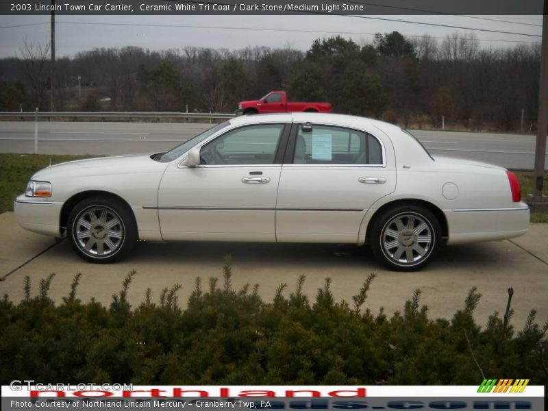 Ceramic White Tri Coat / Dark Stone/Medium Light Stone 2003 Lincoln Town Car Cartier