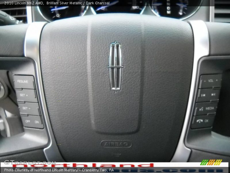 Brilliant Silver Metallic / Dark Charcoal 2010 Lincoln MKZ AWD