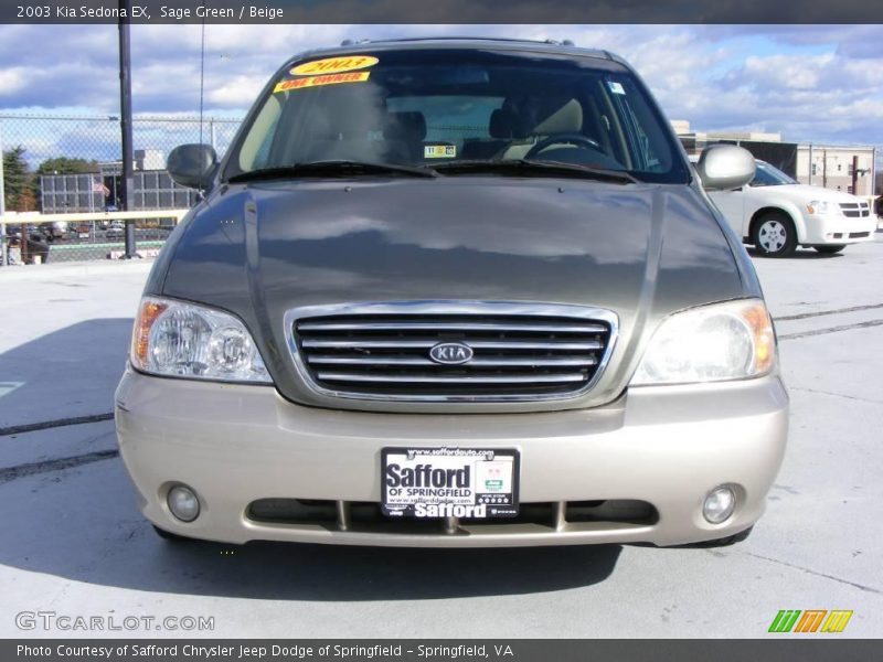 Sage Green / Beige 2003 Kia Sedona EX