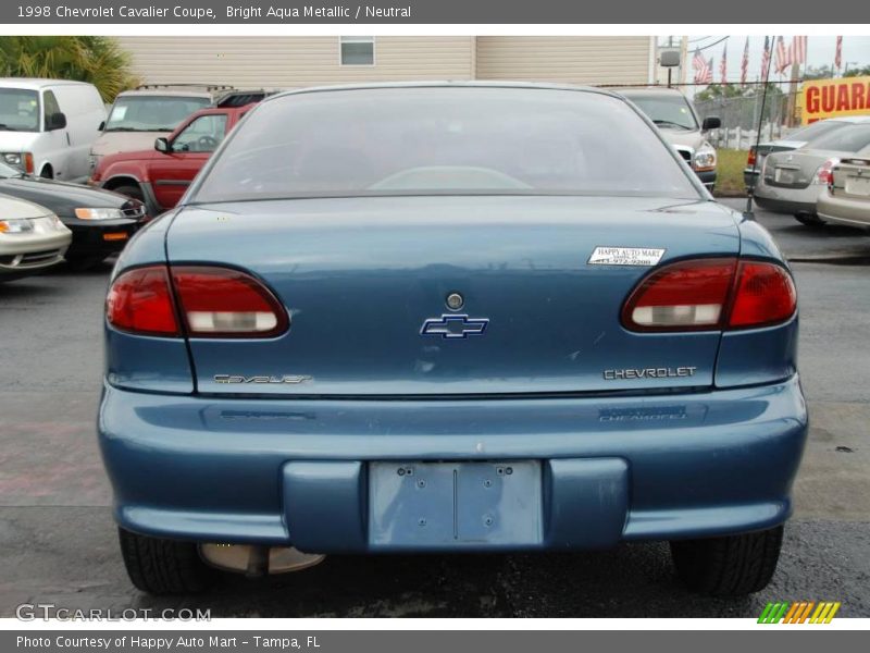 Bright Aqua Metallic / Neutral 1998 Chevrolet Cavalier Coupe