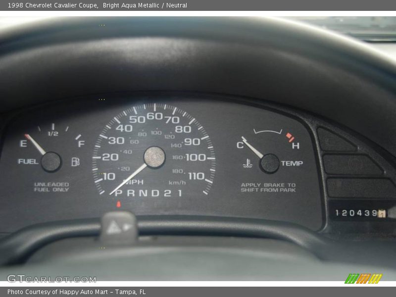 Bright Aqua Metallic / Neutral 1998 Chevrolet Cavalier Coupe