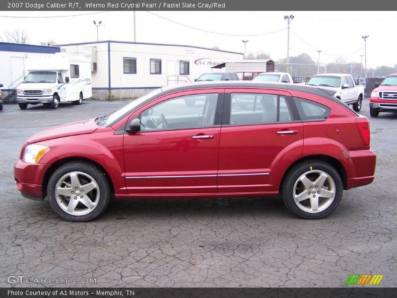 Inferno Red Crystal Pearl / Pastel Slate Gray/Red 2007 Dodge Caliber R/T