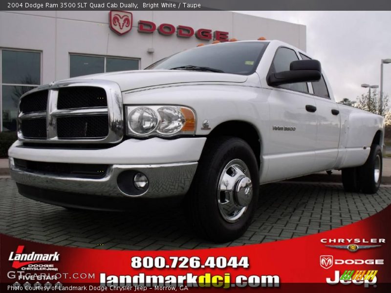Bright White / Taupe 2004 Dodge Ram 3500 SLT Quad Cab Dually