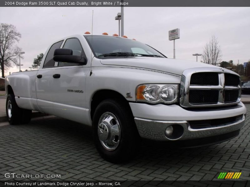 Bright White / Taupe 2004 Dodge Ram 3500 SLT Quad Cab Dually