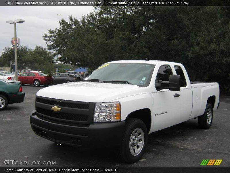 Summit White / Light Titanium/Dark Titanium Gray 2007 Chevrolet Silverado 1500 Work Truck Extended Cab
