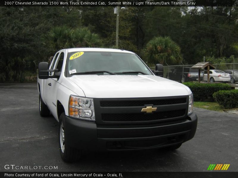 Summit White / Light Titanium/Dark Titanium Gray 2007 Chevrolet Silverado 1500 Work Truck Extended Cab