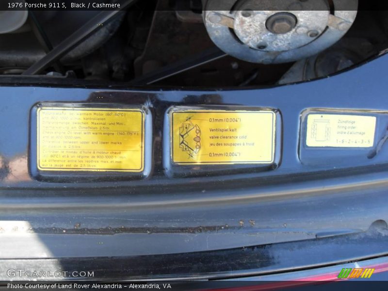 Info Tag of 1976 911 S