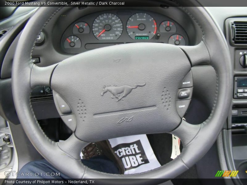 Silver Metallic / Dark Charcoal 2000 Ford Mustang V6 Convertible