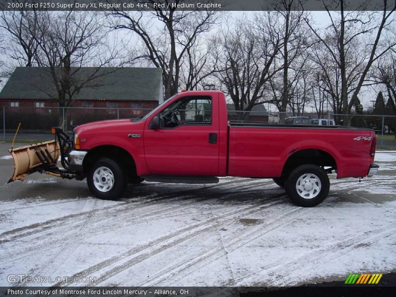 Red / Medium Graphite 2000 Ford F250 Super Duty XL Regular Cab 4x4