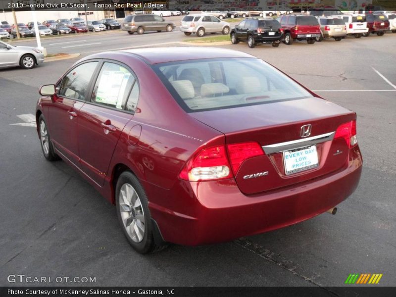 Tango Red Pearl / Beige 2010 Honda Civic EX Sedan