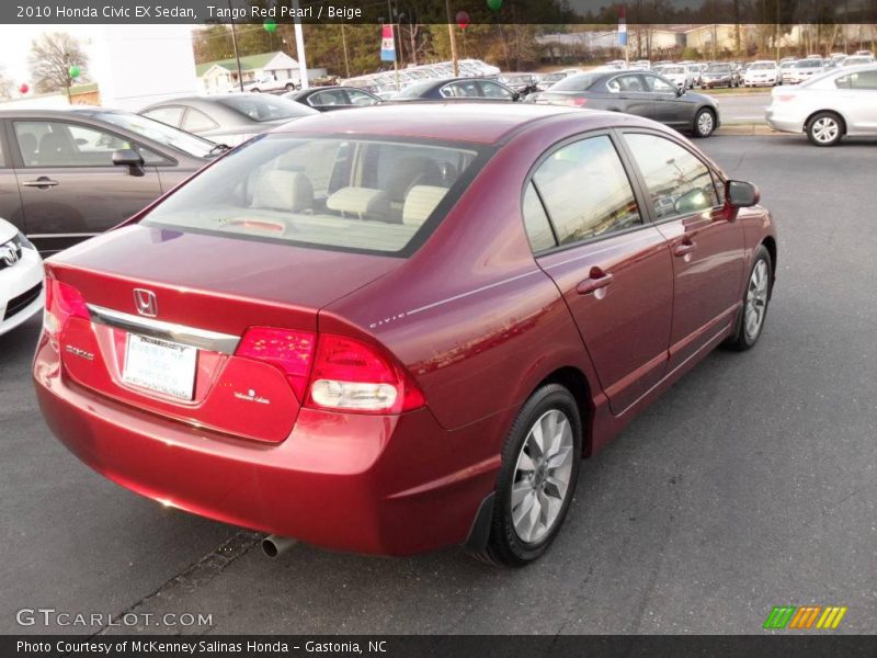 Tango Red Pearl / Beige 2010 Honda Civic EX Sedan