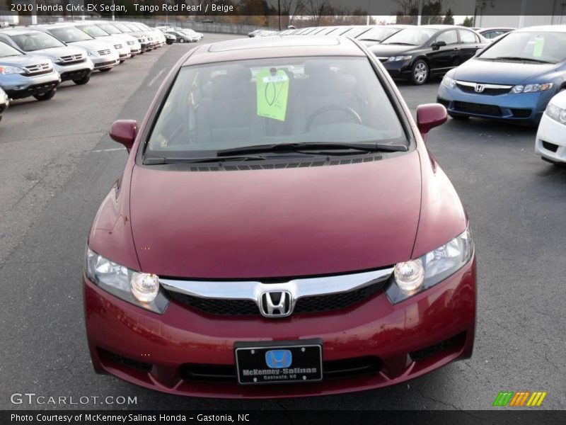 Tango Red Pearl / Beige 2010 Honda Civic EX Sedan