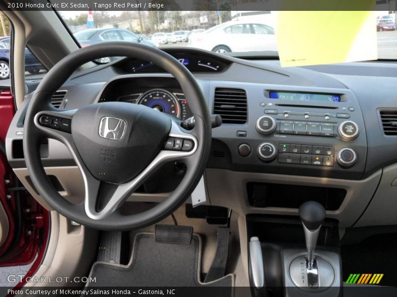 Tango Red Pearl / Beige 2010 Honda Civic EX Sedan