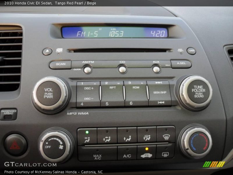 Tango Red Pearl / Beige 2010 Honda Civic EX Sedan