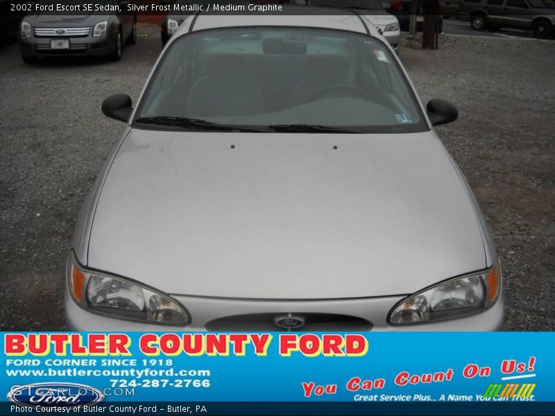 Silver Frost Metallic / Medium Graphite 2002 Ford Escort SE Sedan