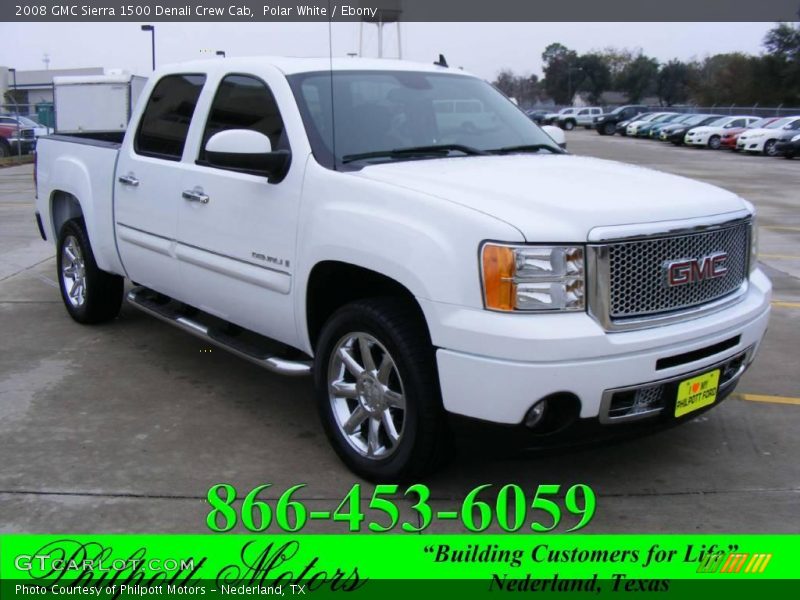 Polar White / Ebony 2008 GMC Sierra 1500 Denali Crew Cab