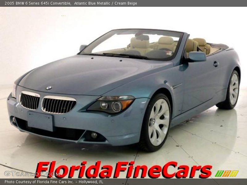 Atlantic Blue Metallic / Cream Beige 2005 BMW 6 Series 645i Convertible