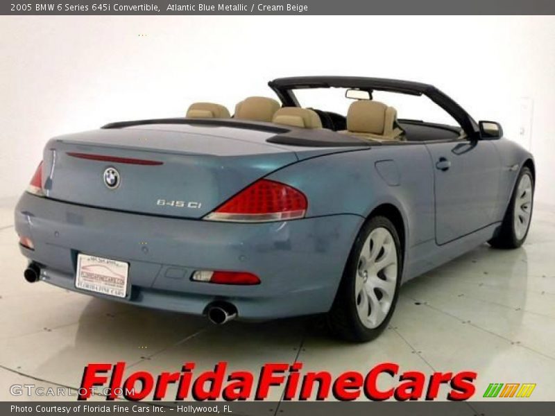 Atlantic Blue Metallic / Cream Beige 2005 BMW 6 Series 645i Convertible