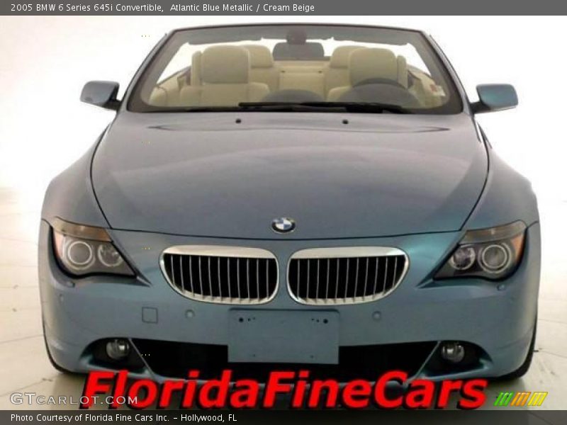 Atlantic Blue Metallic / Cream Beige 2005 BMW 6 Series 645i Convertible