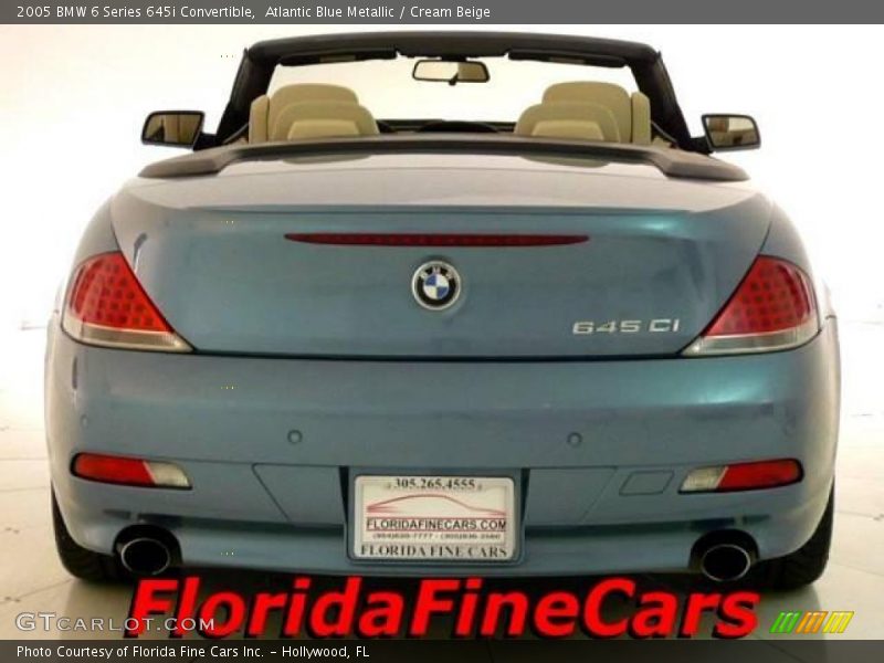 Atlantic Blue Metallic / Cream Beige 2005 BMW 6 Series 645i Convertible