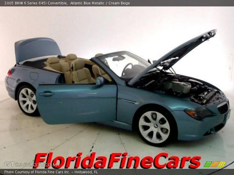 Atlantic Blue Metallic / Cream Beige 2005 BMW 6 Series 645i Convertible