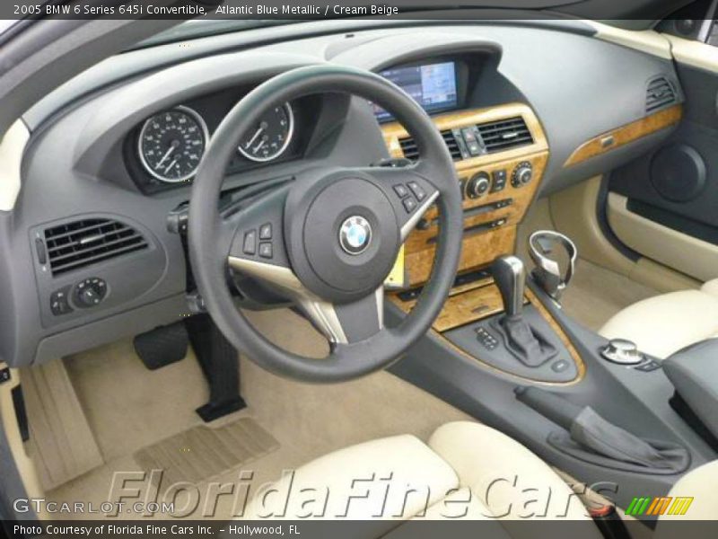 Atlantic Blue Metallic / Cream Beige 2005 BMW 6 Series 645i Convertible