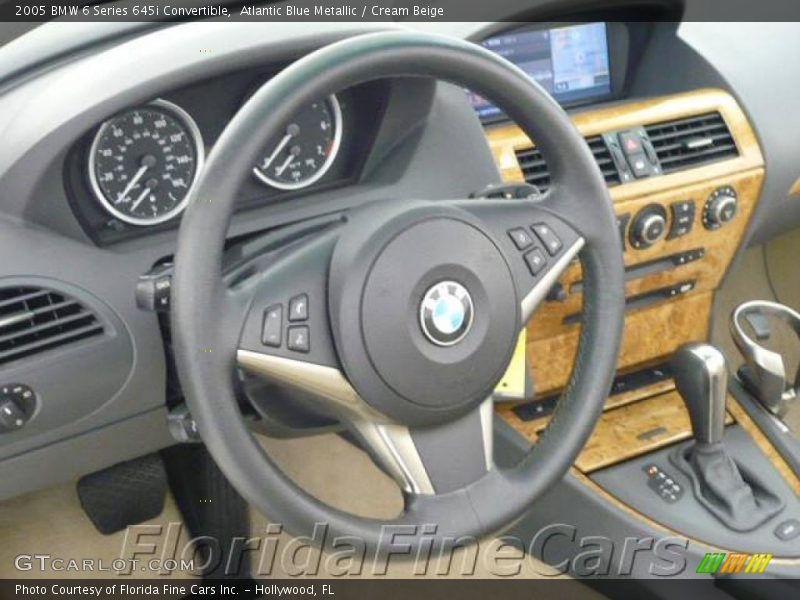 Atlantic Blue Metallic / Cream Beige 2005 BMW 6 Series 645i Convertible