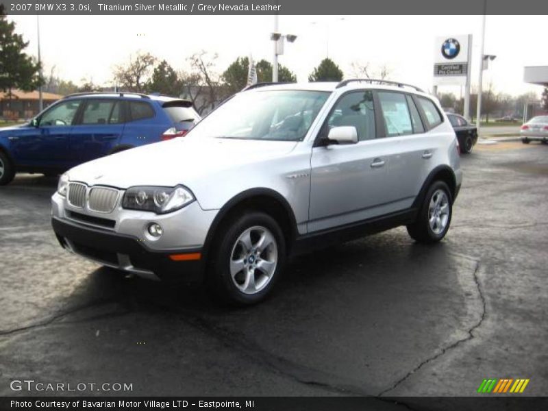 Titanium Silver Metallic / Grey Nevada Leather 2007 BMW X3 3.0si
