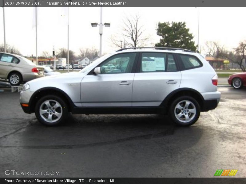 Titanium Silver Metallic / Grey Nevada Leather 2007 BMW X3 3.0si