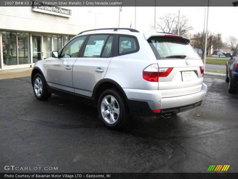 Titanium Silver Metallic / Grey Nevada Leather 2007 BMW X3 3.0si