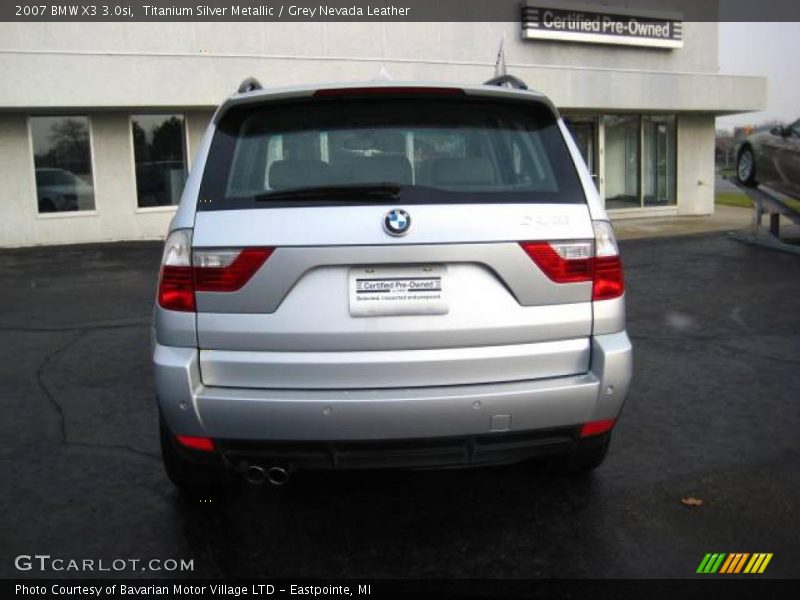 Titanium Silver Metallic / Grey Nevada Leather 2007 BMW X3 3.0si