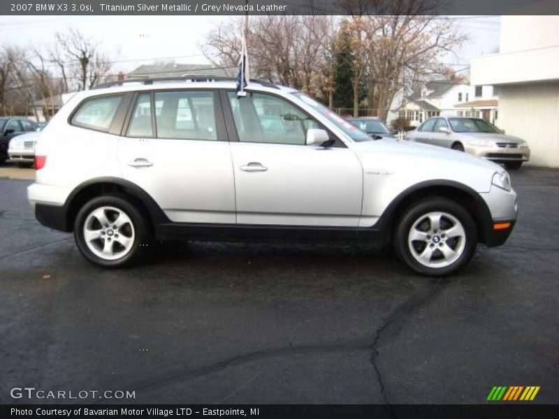Titanium Silver Metallic / Grey Nevada Leather 2007 BMW X3 3.0si