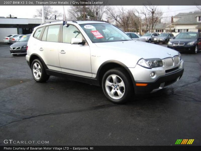 Titanium Silver Metallic / Grey Nevada Leather 2007 BMW X3 3.0si