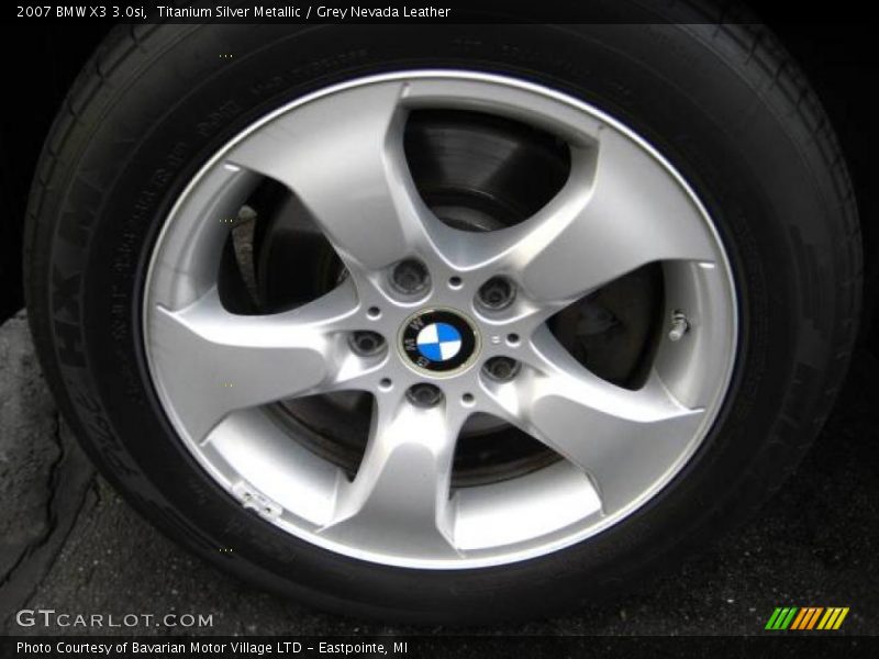 Titanium Silver Metallic / Grey Nevada Leather 2007 BMW X3 3.0si