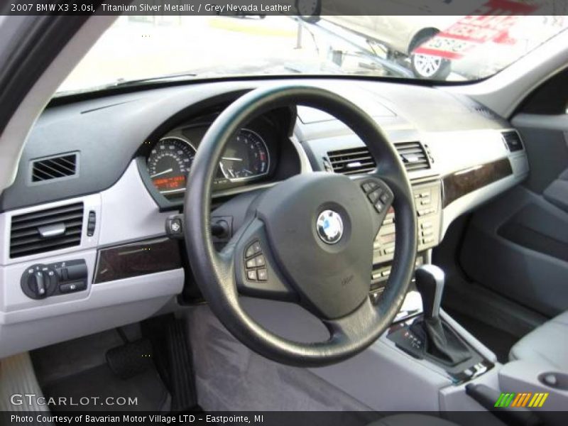 Titanium Silver Metallic / Grey Nevada Leather 2007 BMW X3 3.0si