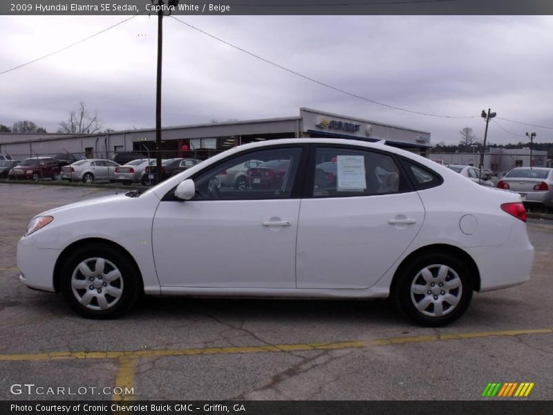 Captiva White / Beige 2009 Hyundai Elantra SE Sedan