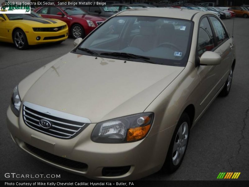 Sand Beige Metallic / Beige 2009 Kia Spectra EX Sedan