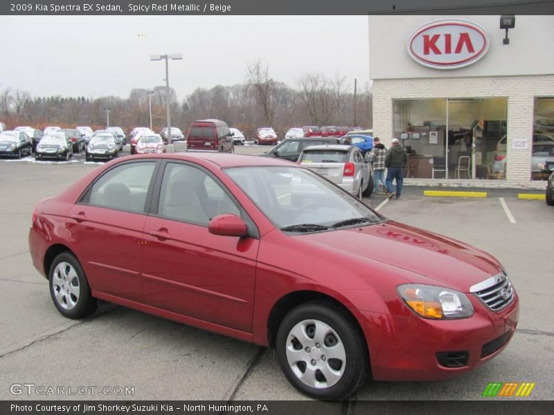 Spicy Red Metallic / Beige 2009 Kia Spectra EX Sedan