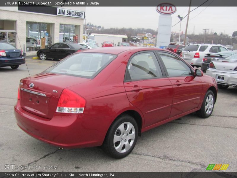 Spicy Red Metallic / Beige 2009 Kia Spectra EX Sedan
