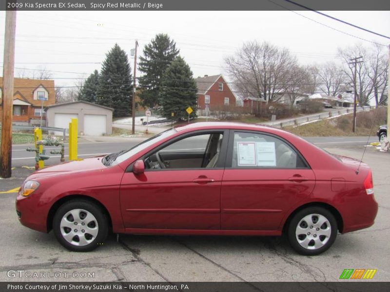 Spicy Red Metallic / Beige 2009 Kia Spectra EX Sedan