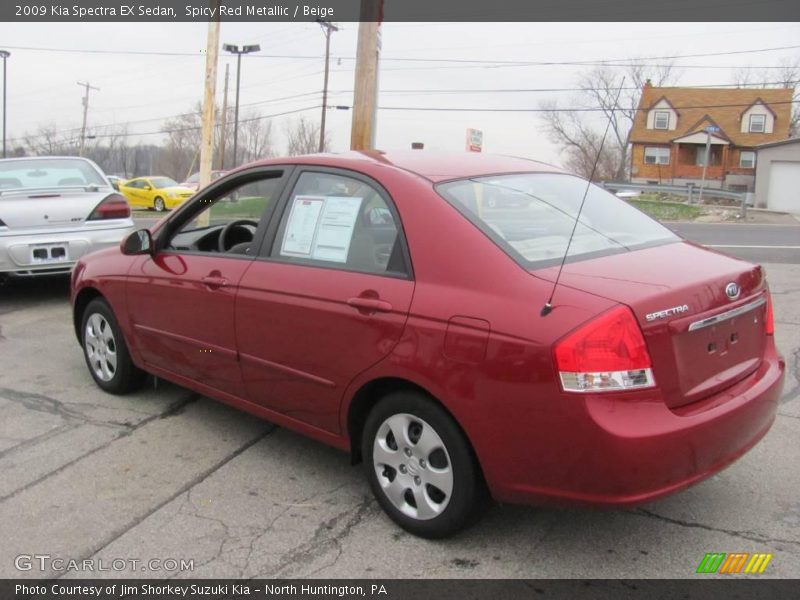 Spicy Red Metallic / Beige 2009 Kia Spectra EX Sedan